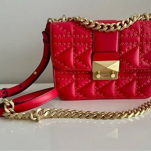 Karl Lagerfeld Red Studded Crossbody Bag